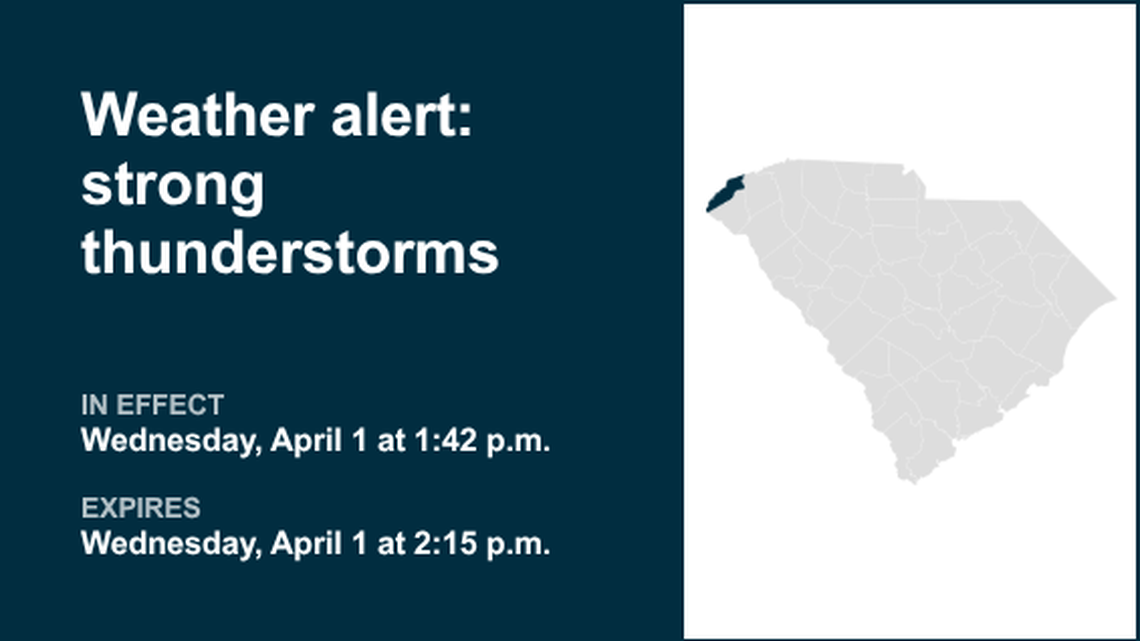 Weather alert for Oconee Mountains Wednesday afternoon, says the NWS 