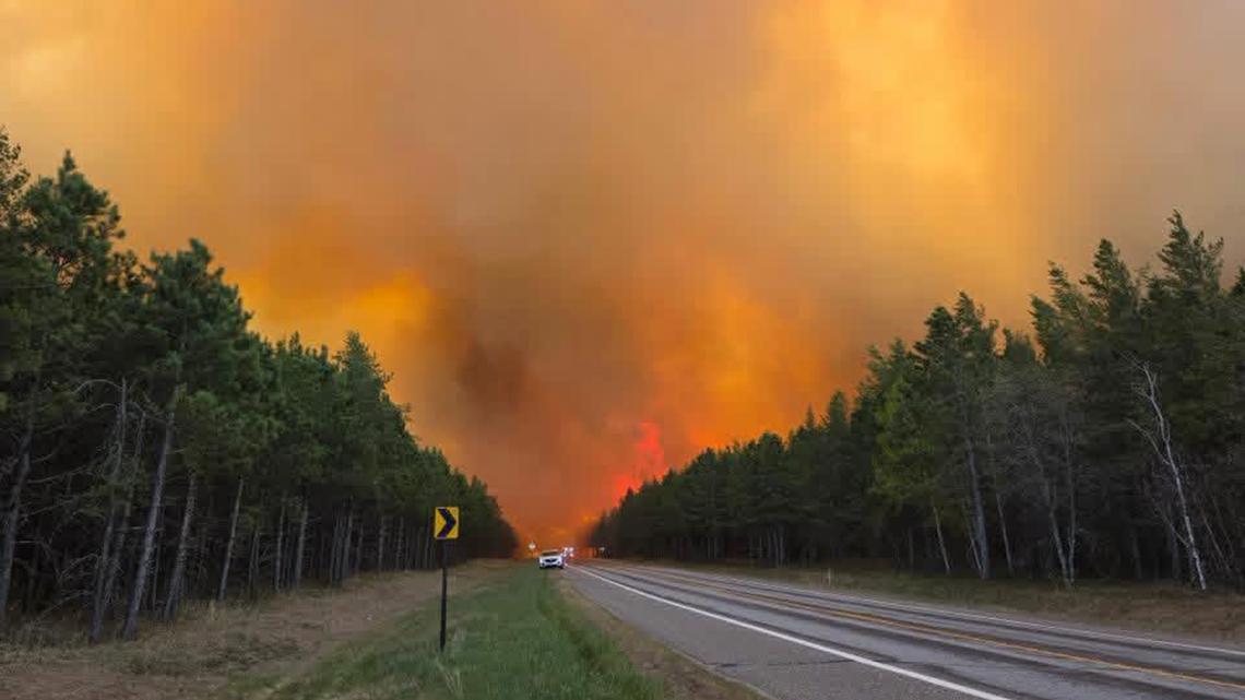 Fire crews battle multiple wildfires across northern Minnesota 