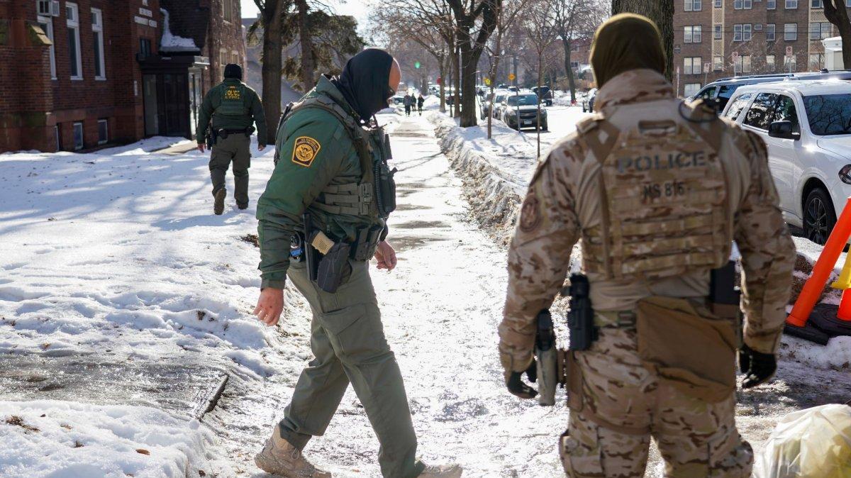 A masked Immigration and Customs Enforcement officer walks back to his vehicle after a random stop January 9 in Minneapolis, Min. A new report says that over 100,000 U.S.-born children so far may have been separated from a parent during the second Trump administration. File Photo by Craig Lassig/UPI