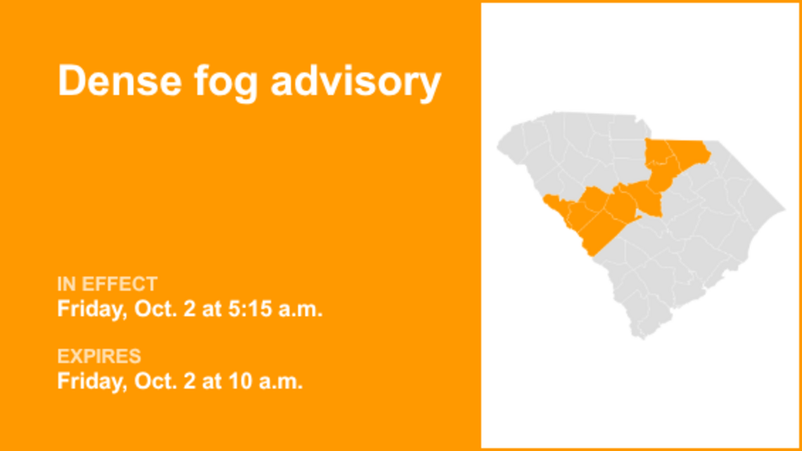 UPDATE: The dense fog advisory for Midlands is forecast to expire at 10 a.m. 