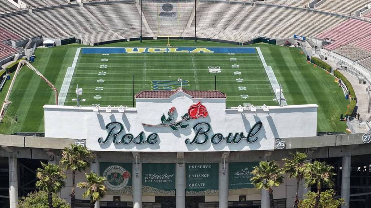  May 2, 2026; Pasadena, CA, USA; A general overall aerali view of the Rose Bowl. Mandatory Credit: Kirby Lee-Imagn Images | Kirby Lee-Imagn Images 