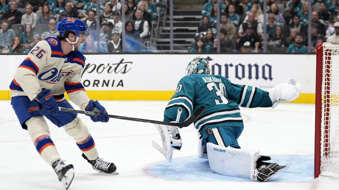 Sharks can't overcome defensive woes in 3-1 loss to Oilers