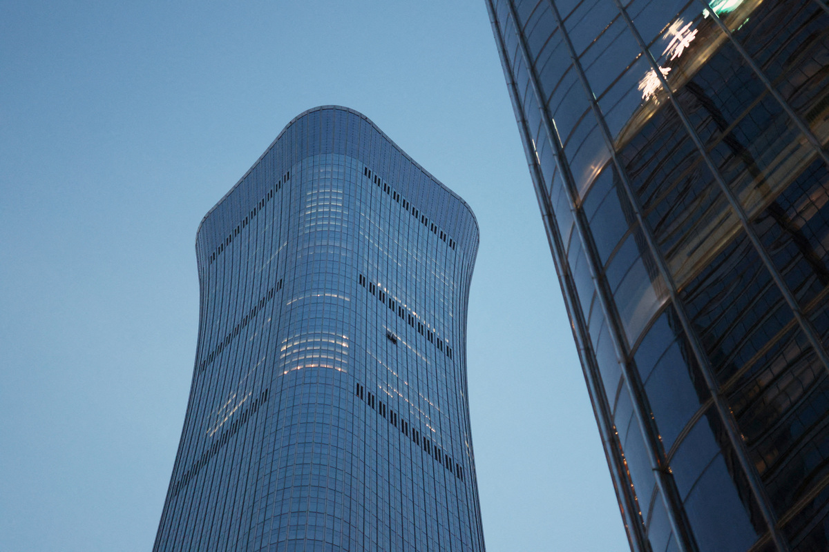 The damaged exterior of CITIC Tower, also known as China Zun, in Beijing, China June 26, 2026. REUTERS/Maxim Shemetov