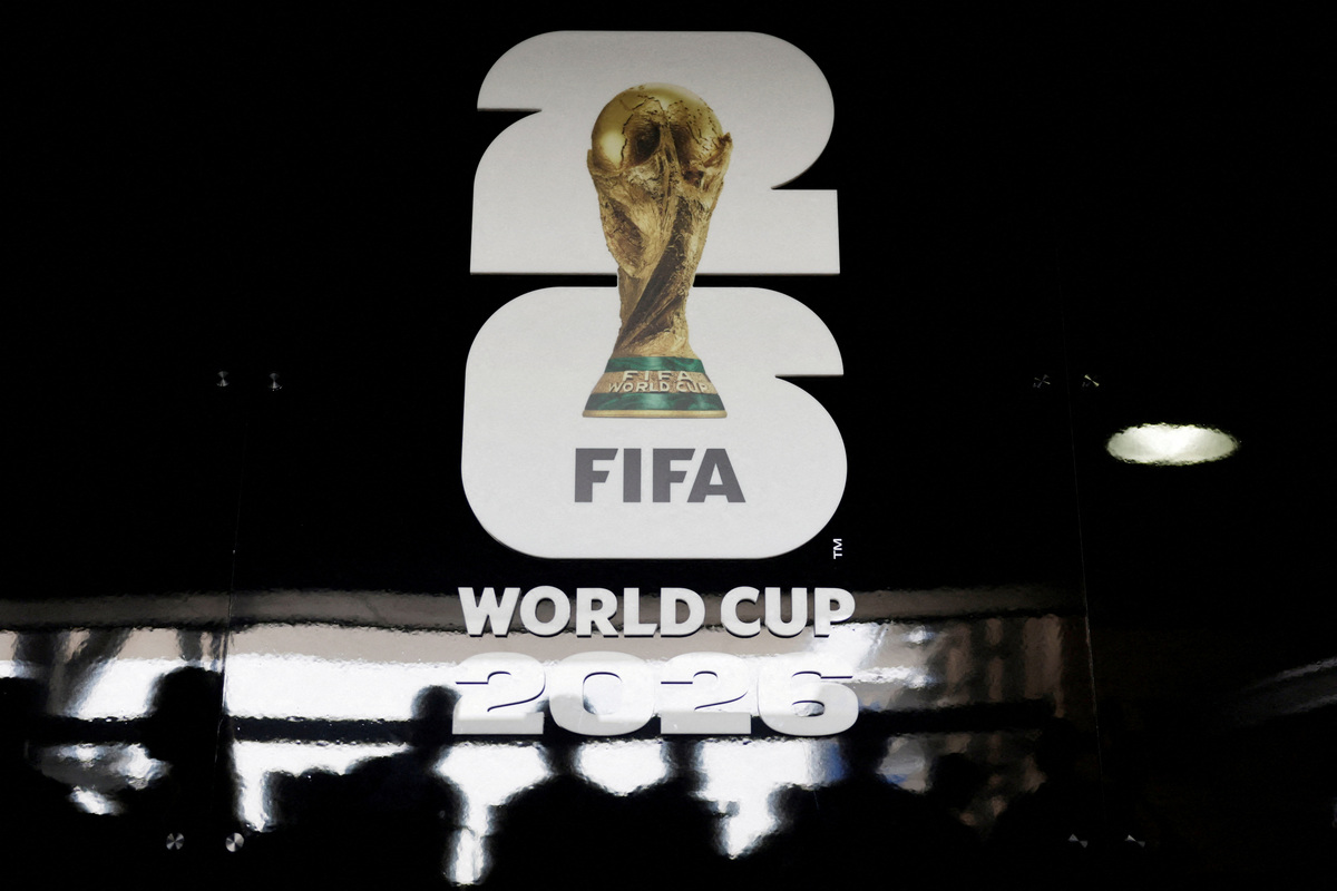 FILE PHOTO: Soccer Football - FIFA World Cup 2026 - New York/New Jersey Stadium Tour - New York/New Jersey Stadium, East Rutherford, New Jersey, U.S. - June 10, 2026 General view of FIFA World Cup 2026 branding inside the stadium REUTERS/Jeenah Moon/File Photo