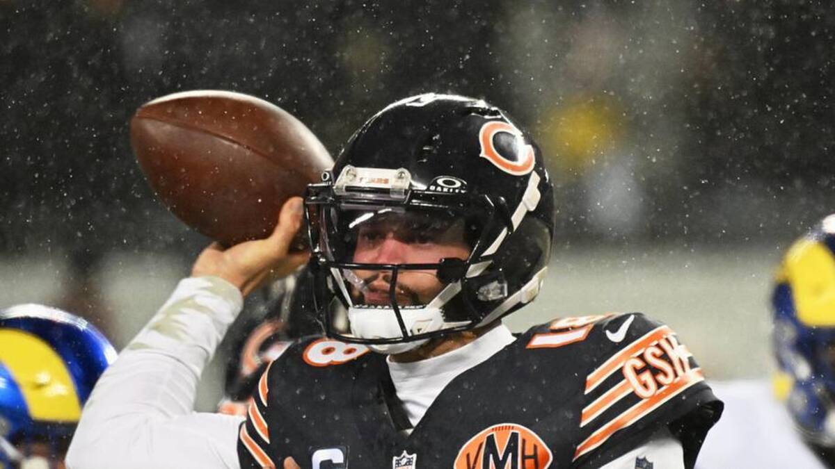  Jan 18, 2026; Chicago, IL, USA; Chicago Bears quarterback Caleb Williams (18) throws a pass against the Los Angeles Rams during the third quarter of an NFC Divisional Round game at Soldier Field. Mandatory Credit: Matt Marton-Imagn Images | Matt Marton-Imagn Images 