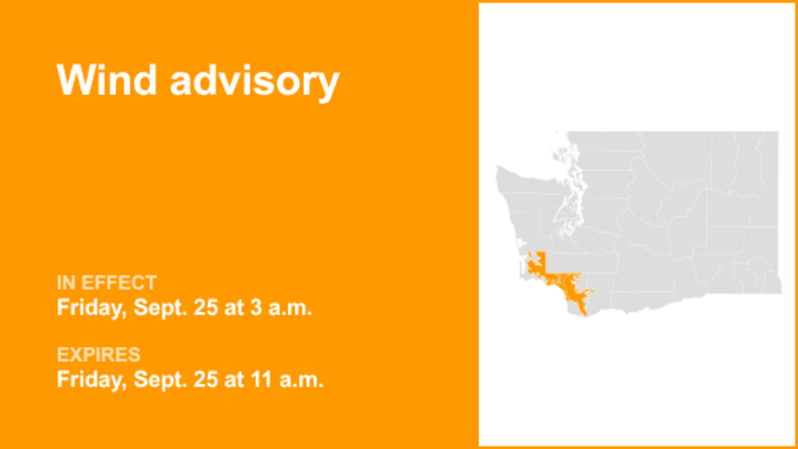 Wind advisory affecting Southwest Washington until Friday midday 