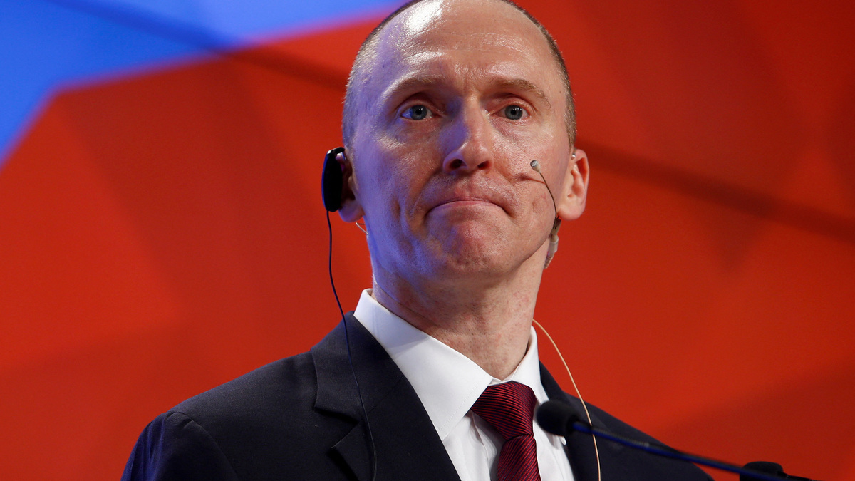 FILE PHOTO: One-time advisor of U.S. president-elect Donald Trump Carter Page addresses the audience during a presentation in Moscow, Russia, December 12, 2016. REUTERS/Sergei Karpukhin/File Photo