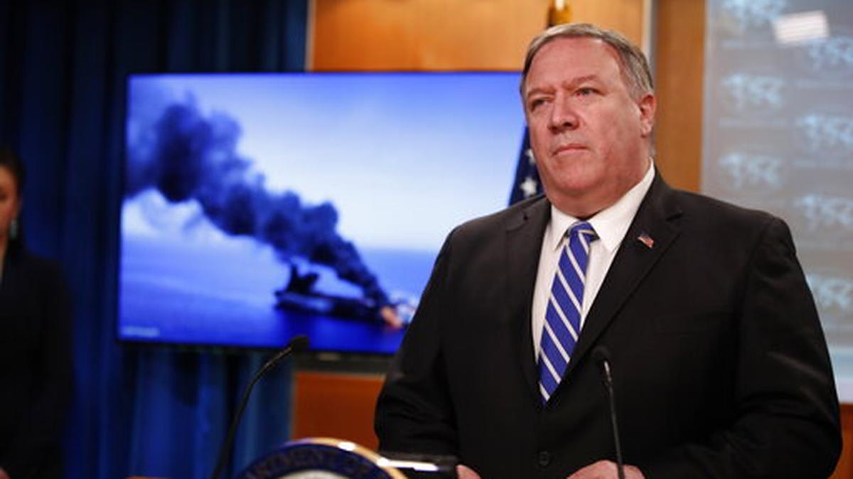 El Secretario de Estado, Mike Pompeo, habla sobre la crisis en el Golfo Pérsico durante una conferencia de prensa en Washigton.