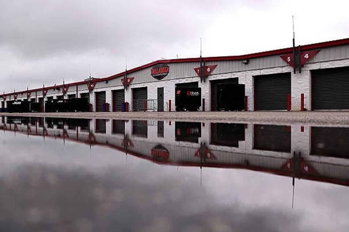  Garage area after the canceled qualifying for the NASCAR Cup Series at Talladega Superspeedway. (Photo by David Jensen/Getty Images) Photo by David Jensen/Getty Images