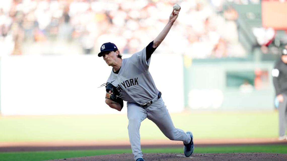  New York Yankees pitcher Max Fried (54) delivers a pitch against the San Francisco Giants in the first inning at Oracle Park | Cary Edmondson-Imagn Images 