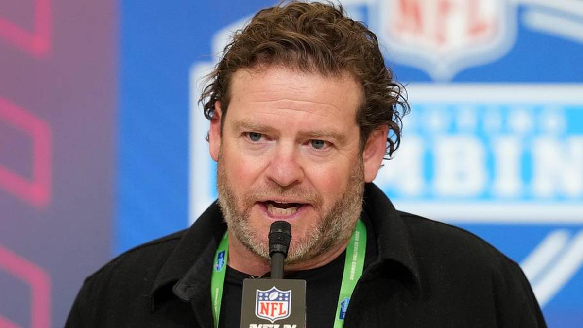 Feb 24, 2026; Indianapolis, IN, USA; Seattle Seahawks general manager John Schneider speaks at the NFL Scouting Combine at the Indiana Convention Center. Mandatory Credit: Kirby Lee-Imagn Images | Kirby Lee-Imagn Images 