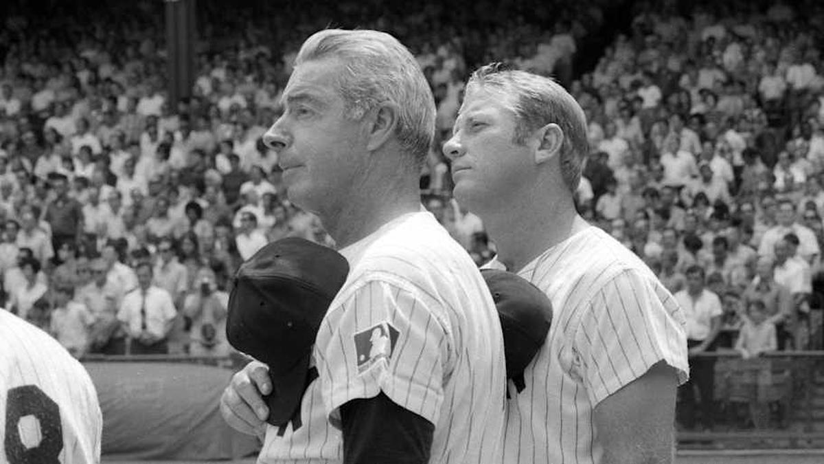  Joe DiMaggio, left, at an Old-Timers' Day game at Yankee Stadium in 1970. | NorthJersey.com-USA TODAY NETWORK 