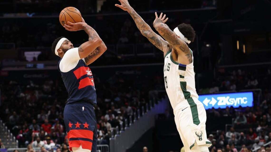 Anthony Davis (34 points), Wizards ride 21-2 surge to upend Bucks 