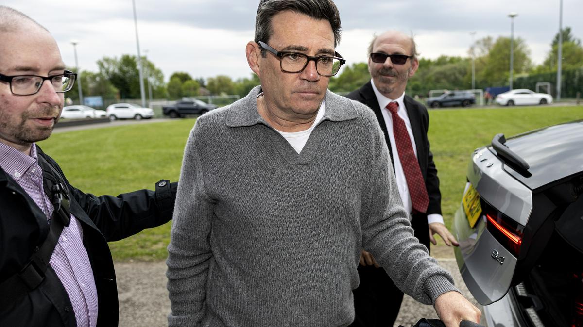 Mayor of Greater Manchester, Andy Burnham arrives at FC United for a charity football match at Broadhurst Park on May 08, 2026 in Moston, England. Andy Burnham is seen by some in the Labour Party as a possible successor to leader Keir Starmer. (Ryan Jenkinson/Getty Images/TNS)