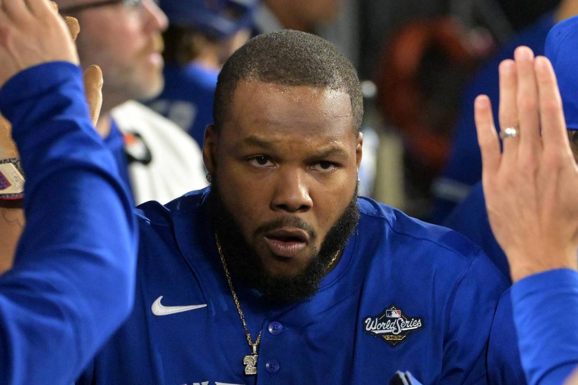  Toronto Blue Jays first baseman Vladimir Guerrero Jr. (27). Jayne Kamin-Oncea-Imagn Images