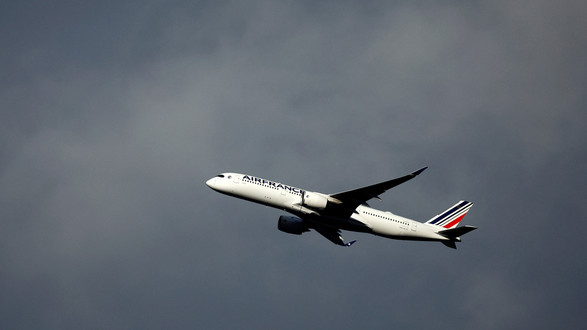 An Air France Airbus A350-900 airplane is seen near the Paris Charles de Gaulle airport, in Villepinte, near Paris, France, November 15, 2023. REUTERS/Sarah Meyssonnier