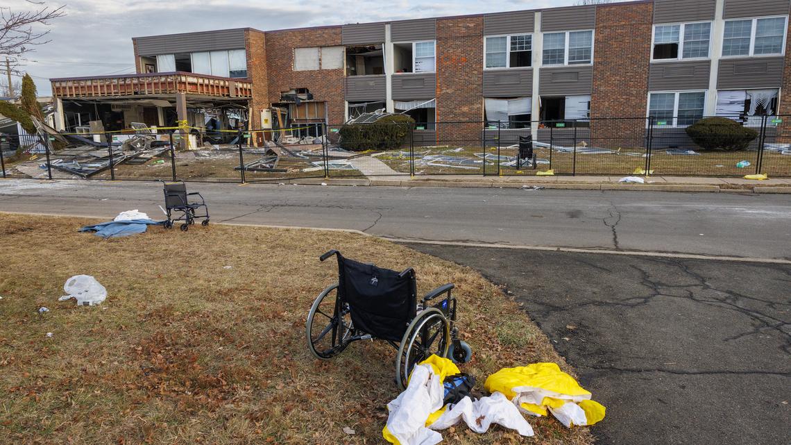 Exterior of Bristol Health & Rehab Center on Thursday, Dec. 25, 2025, after a fatal explosion on Dec. 23. (Alejandro A Alvarez/The Philadelphia Inquirer/TNS)