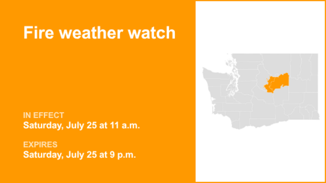 UPDATE: Fire weather watch in place for Central Cascades and Waterville Plateau for Saturday 