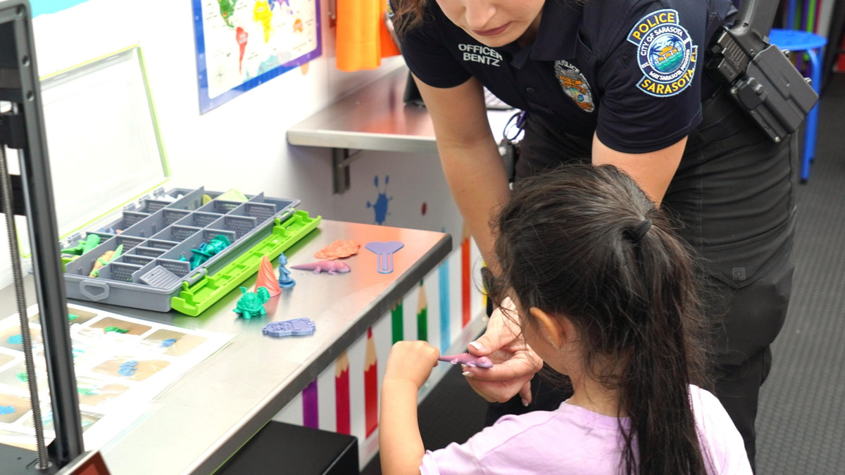The new Sarasota Learning Center is “outfitted it with everything a classroom would need” and more, said Officer Whitney Bentz of Sarasota PD's Community Relations Unit.
