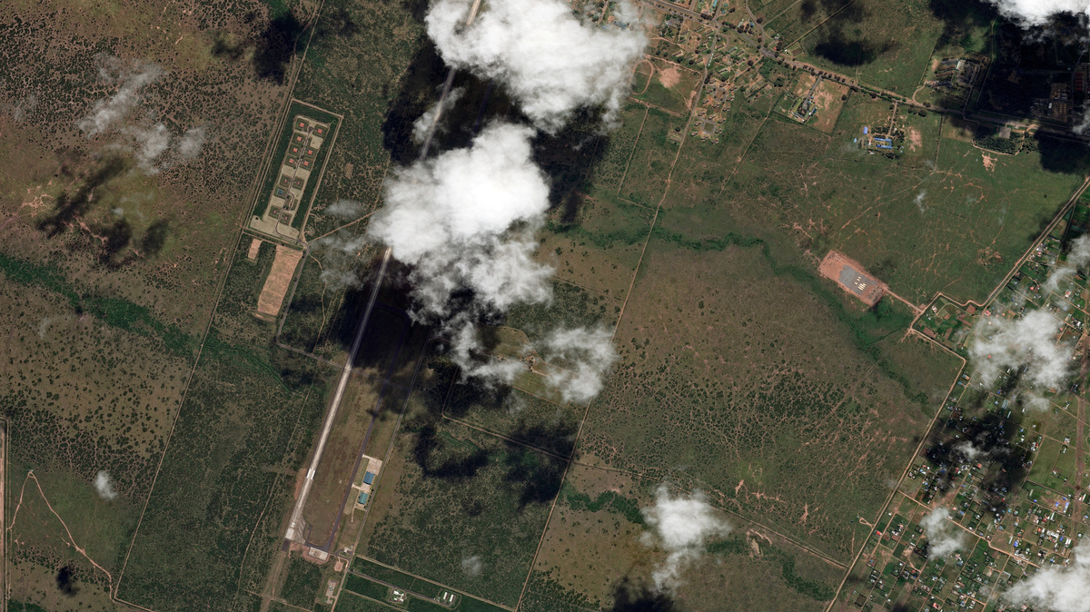 A satellite image shows an overview of Laikipia Air Base and a new field hospital in Laikipia County, Kenya June 4, 2026. Vantor/Handout via REUTERS