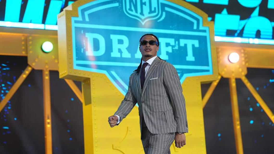  Apr 23, 2026; Pittsburgh, PA, USA; Southern California Trojans receiver Makai Lemon during the 2026 NFL Draft at Acrisure Stadium. Mandatory Credit: Kirby Lee-Imagn Images | Kirby Lee-Imagn Images 