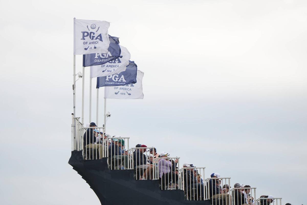  Spectators watching action by the 11th hole fairway during the second round of the PGA Championship at Aronimink Golf Club on Friday, May 15, 2026, in Newtown Square, Pennsylvania. (Photo by Darren Carroll/PGA of America)