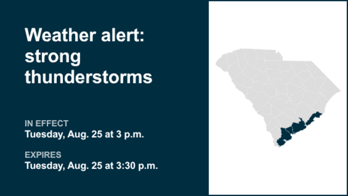 UPDATE: Look for strong thunderstorms in Coastal Jasper early Tuesday evening 