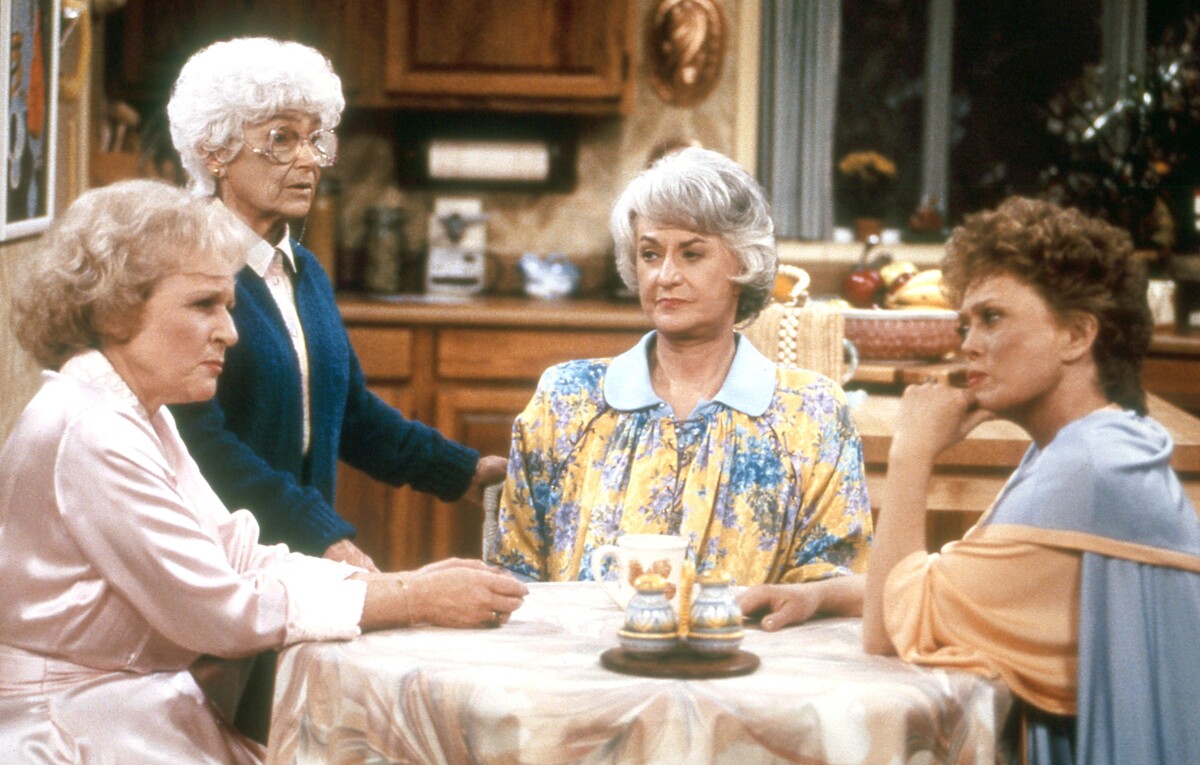 THE GOLDEN GIRLS, from left: Betty White, Estelle Getty, Bea Arthur, Rue McClanahan, 1985-1992.©Touchstone Television/courtesy Everett Collection