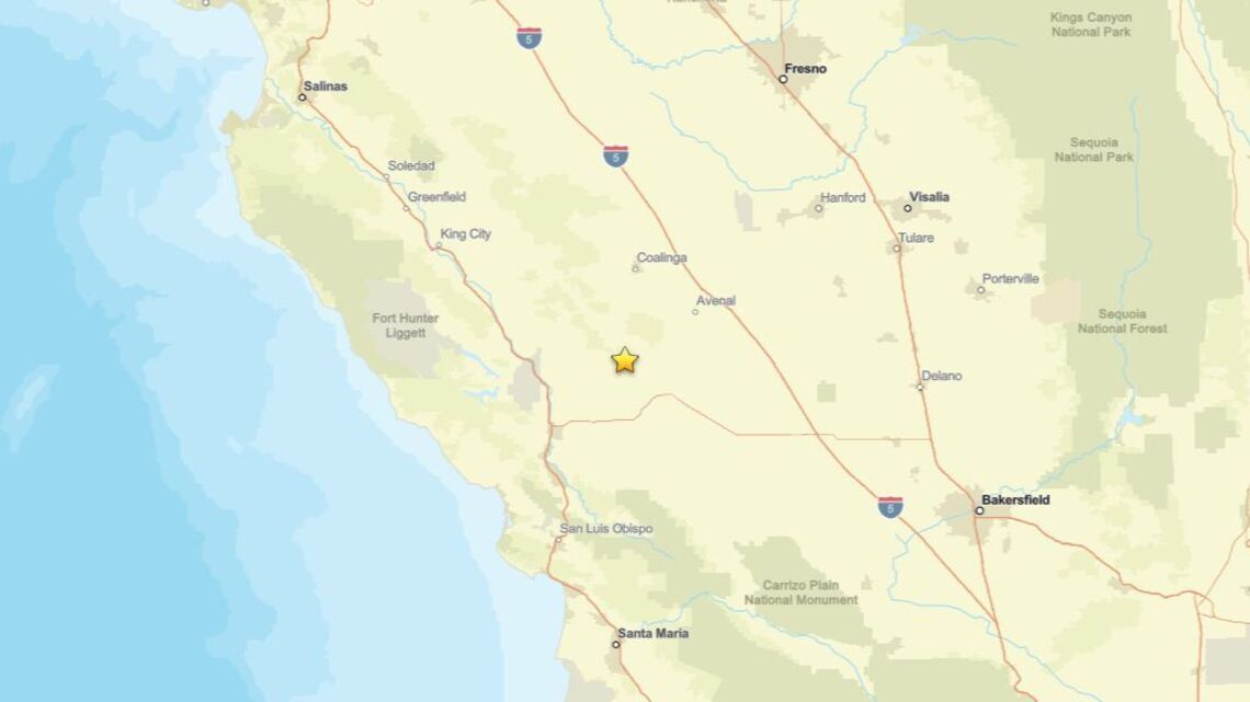 2.1 magnitude earthquake detected close to Parkfield, CA on July 14 