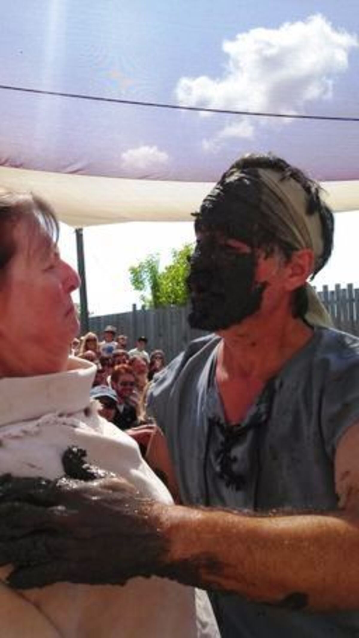  The writer was the (un)lucky one to get kissed at the Mud Show a few years ago. Photo credit: Evan Fisher 