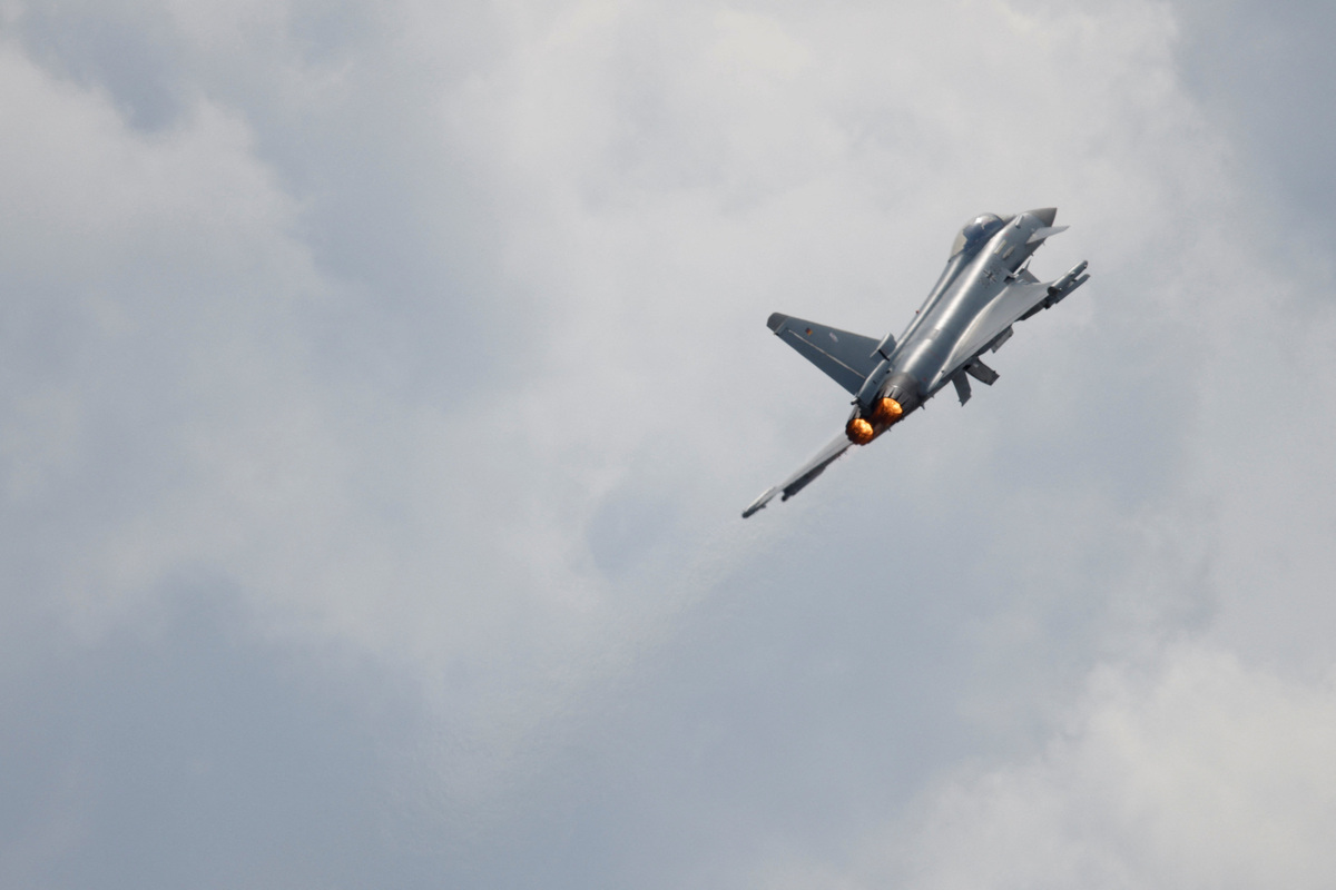 A Eurofighter jet flies during the International Aerospace Exhibition ILA on the opening day at Schoenefeld Airport in Berlin, Germany, June 10, 2026. REUTERS/Axel Schmidt