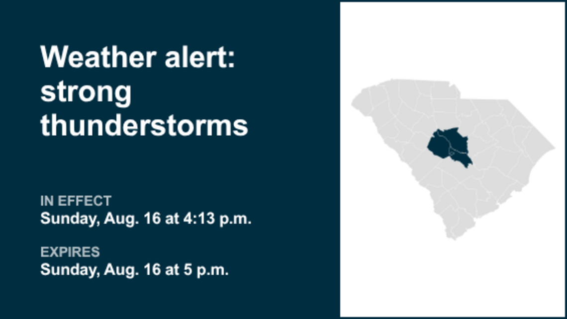 Thunderstorms with marble-sized hail in Midlands Sunday - gusts may reach 50 mph 