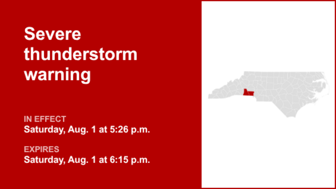 UPDATE: Thunderstorms with penny-sized hail in Cleveland and Gaston counties 