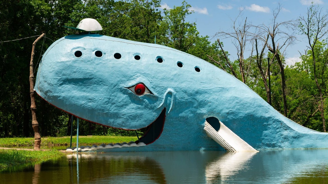 In 1972, Hugh Davis gave his wife a concrete whale on Route 66 for their 34th anniversary; a visitor center opened there in 2026 