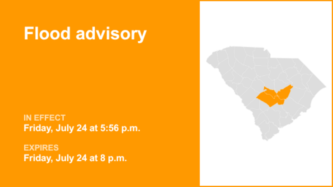 Flood advisory for South Carolina Friday evening triggered by significant rain 