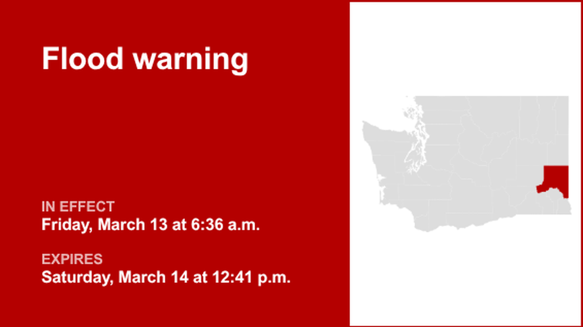 UPDATE: Flood warning affecting Whitman County until Saturday night, says the NWS 