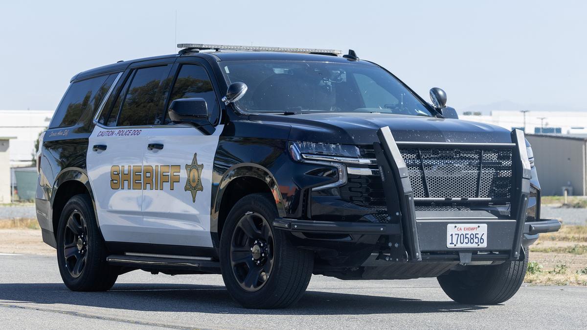 A Grappler mounted on the front bumper of a law enforcement vehicle at the Ben Clark Training Center in Riverside, California on Tuesday, April 7, 2026. (Myung J. Chun/Los Angeles Times/TNS)