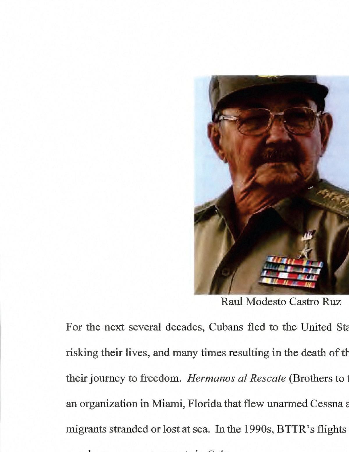A page of the U.S. federal indictment of former Cuban President Raul Castro, who has been indicted in the United States on murder charges, is seen after being released by the U.S. Government in Washington, D.C., U.S. May 20, 2026. U.S. Justice Department/Handout via REUTERS