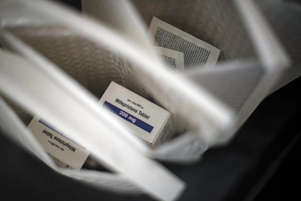 FILE -- Packages of mifepristone, a widely used abortion pill, are prepared for mailing in Newark, Del., on March 12, 2025. The Supreme Court on Monday, May 4, 2026, restored nationwide access to the medication in a temporary order that will, for now, allow women to once again obtain the mifepristone by mail. (Hannah Yoon/The New York Times)