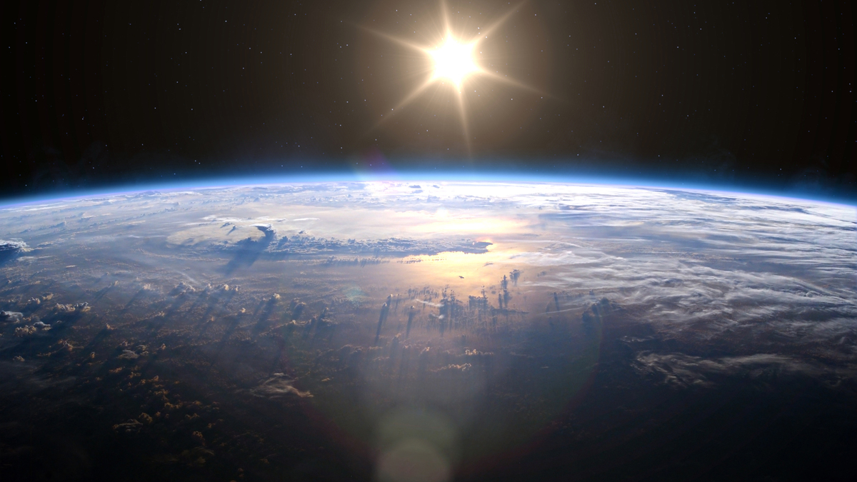 Planet Earth and Sun... Earth, Sun and Space. Planet Earth with sunrise in the space. Elements of this image furnished by NASA. ______ Url(s): https://images.nasa.gov/details-iss007e10807