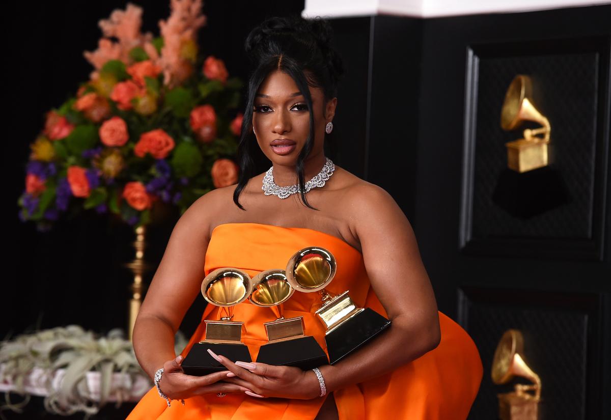 Megan Thee Stallion won Grammy Awards for for best rap song and best rap performance for “Savage Remix” and best new artist on Sunday.