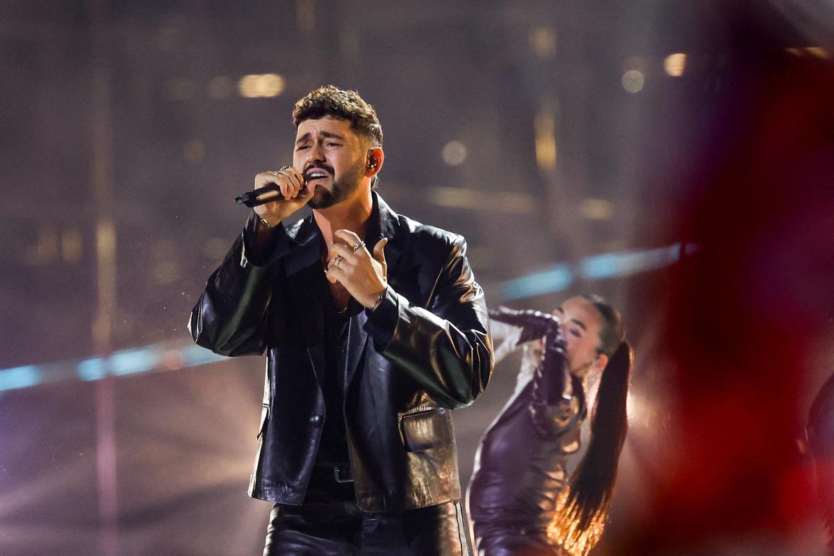 Noam Bettan, representing Israel, performs "Michelle" during the first semi-final of the 2026 Eurovision Song Contest, in Vienna, Austria, May 12, 2026. REUTERS/Lisa Leutner
