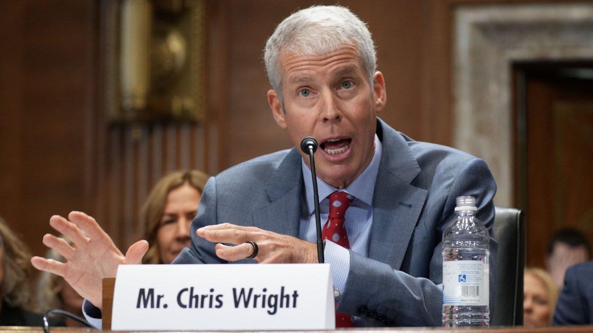 Chris Wright, shown Jan. 15 during a Senate Energy and Natural Resources Committee hearing, was confirmed as Energy secretary by the full chamber on Monday.