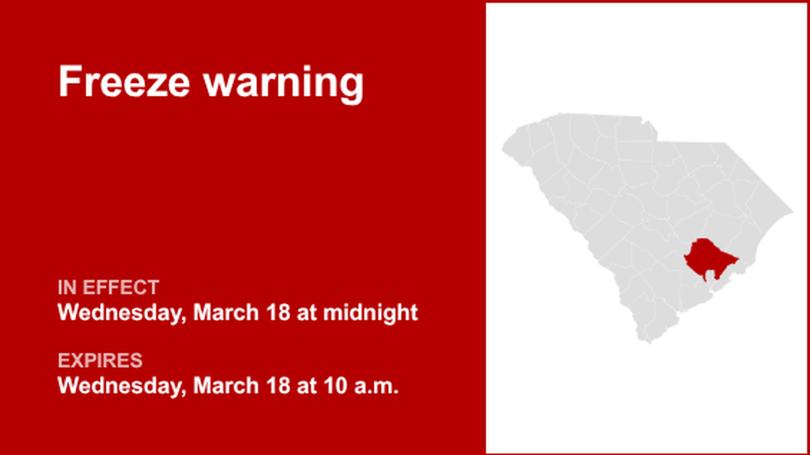 Freeze warning for Inland Berkeley for Wednesday - temperatures to drop to 30 
