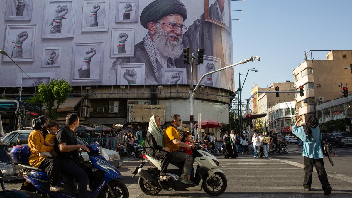 A billboard shows Ayatollah Ali Khamenei, the late Iranian supreme leader, in Tehran, May 7, 2026. Iran has executed four prisoners this week on charges that include espionage and terrorism, according to Iranian news media, the latest in what rights groups say is a rapid escalation in the government's use of the death penalty.