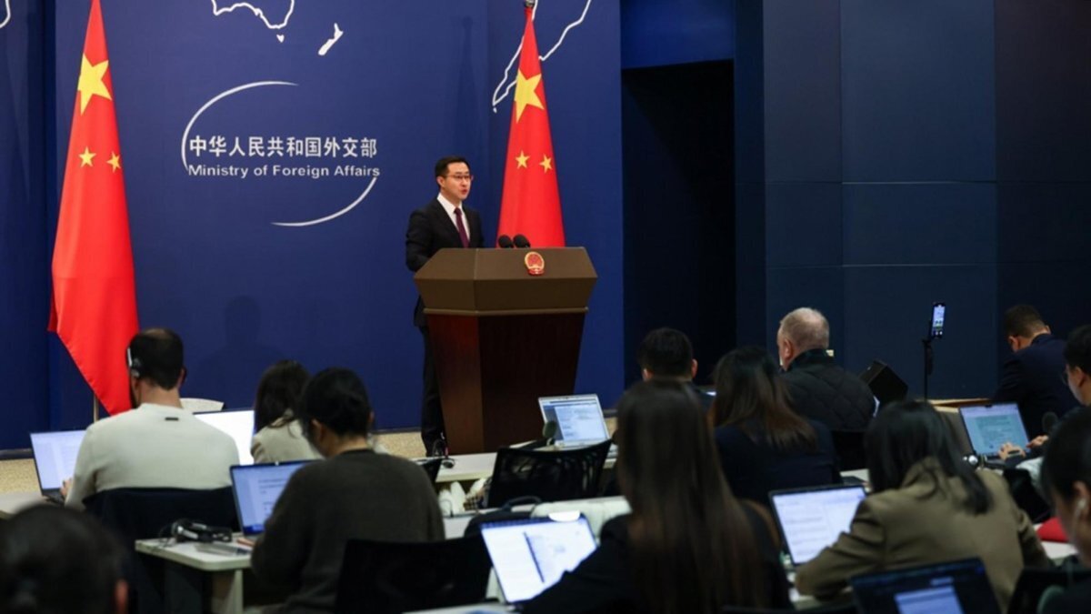 China's Foreign Ministry spokesperson Lin Jian speaks during a press conference at the Ministry of Foreign Affairs in Beijing, China. Photo by WU HAO / EPA