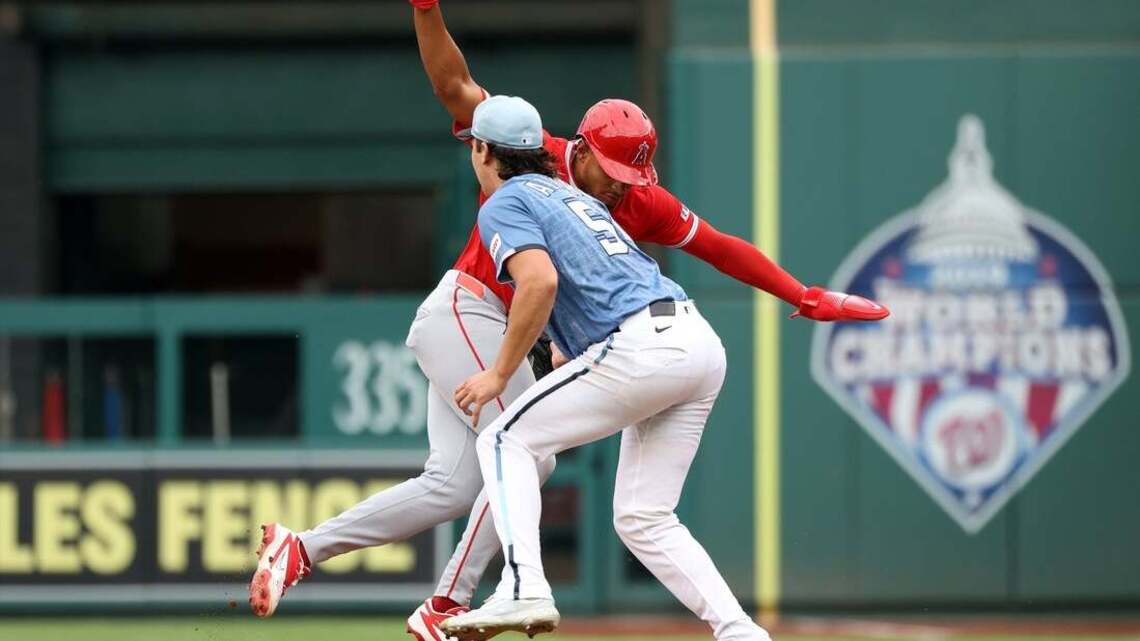 Nationals blow another lead, then beat Angels