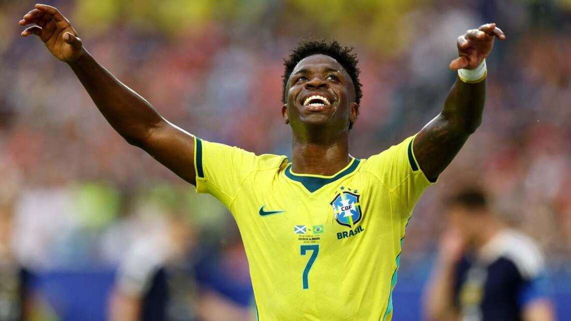 Vinicius Junior nets brace as Brazil handles Scotland 