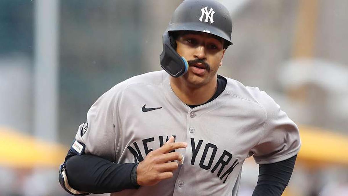  New York Yankees center fielder Trent Grisham (12) circles the bases after hitting a three run home run against the Pittsburgh Pirates during the fifth inning at PNC Park. | Charles LeClaire-Imagn Images 