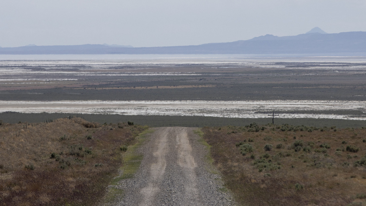 The exposed lake bed of the Great Salt Lake is seen from the site where the Stratos Project, a proposed data center, will be built in Box Elder County on May 15, 2026, near Snowville, Utah. Supported by celebrity investor Kevin O'Leary, the data center proposal has met strong opposition from scientists, environmental groups, and citizens who fear it could have a potentially devastating impact on wildlife and the water level of the Great Salt Lake. (Natalie Behring/Getty Images/TNS)